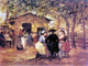 Raffaelo Sorbi An Oudoor Cafe, 21"x28" Gallery Wrapped Canvas Print
