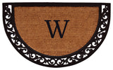 Ornate Scroll Monogram Doormat 2'x3', Letter W