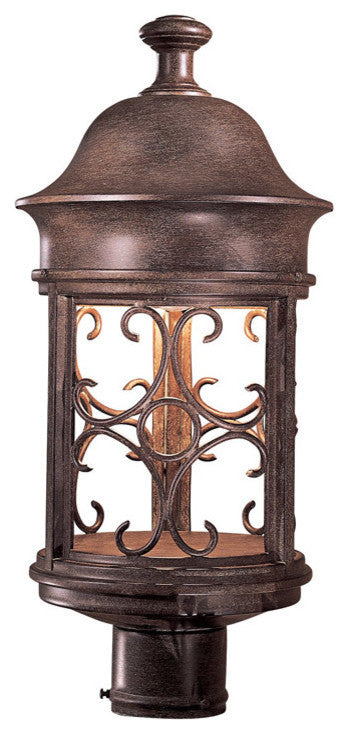 1 Light Post Mount in Vintage Rust