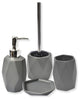 Bathroom Soap and Lotion Dispenser Diamond Stoneware White, Grey