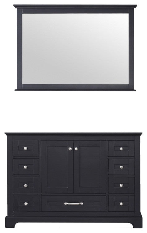 Dukes 48" Espresso Single Bathroom Vanity Cabinet, 46" Wall Mirror