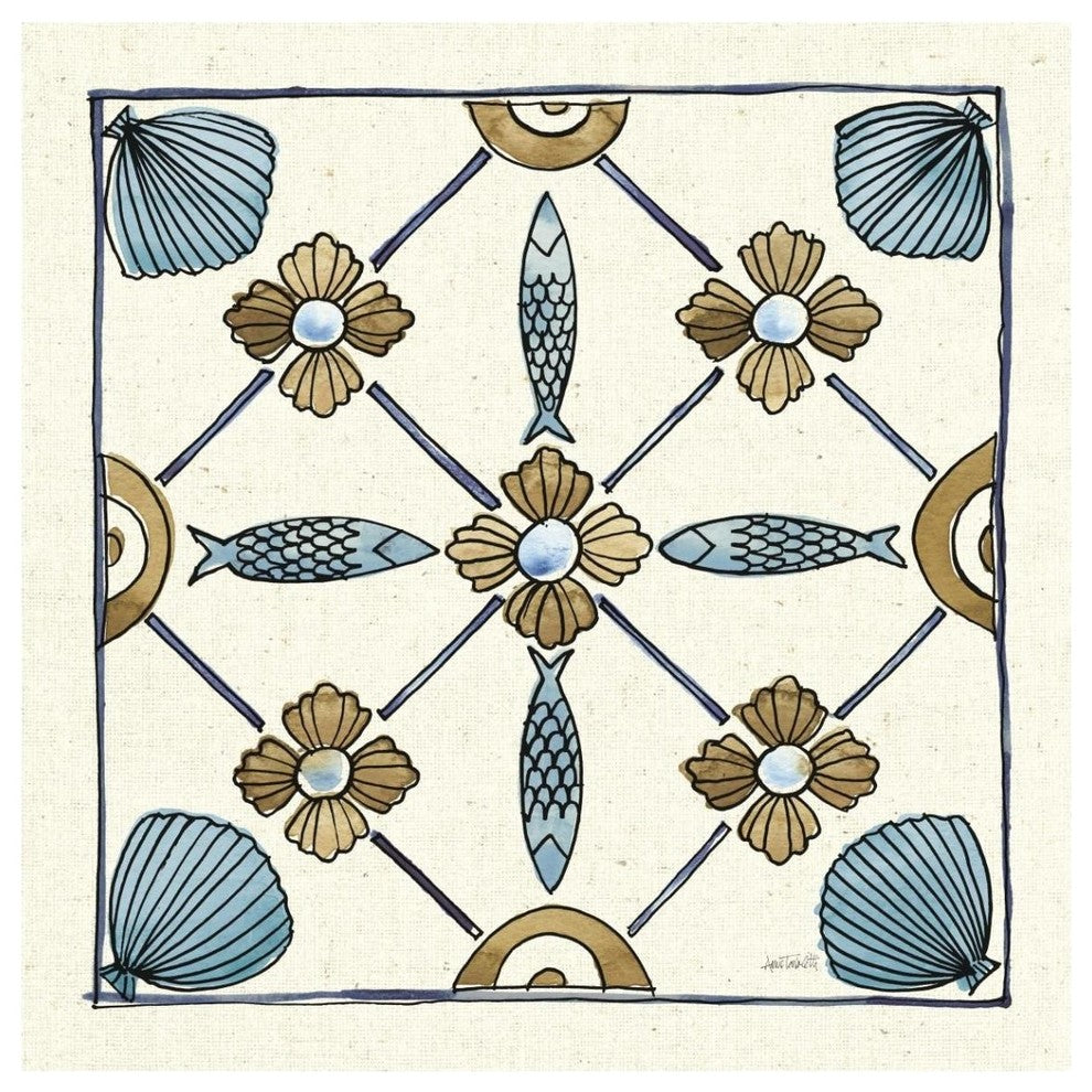 "Coastal Breeze Tile II" Digital Paper Print by Anne Tavoletti, 42"x42"