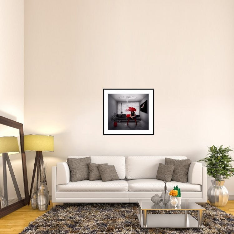 "Rain In Paris" Framed Digital Print by Natalia Simongulashvili, 38x34"