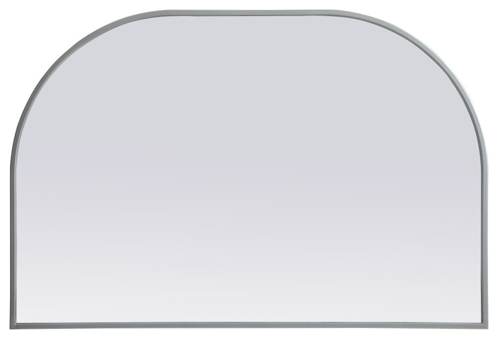 Metal Frame Arch Mirror 36X24 Inch, Silver