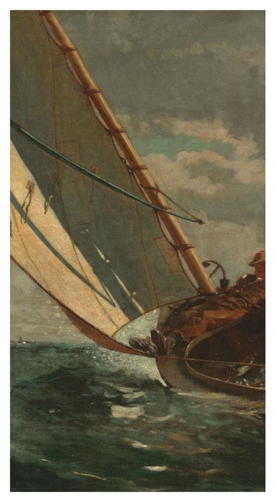 "Breezing Up (left)" Digital Paper Print by Winslow Homer, 24"x42"