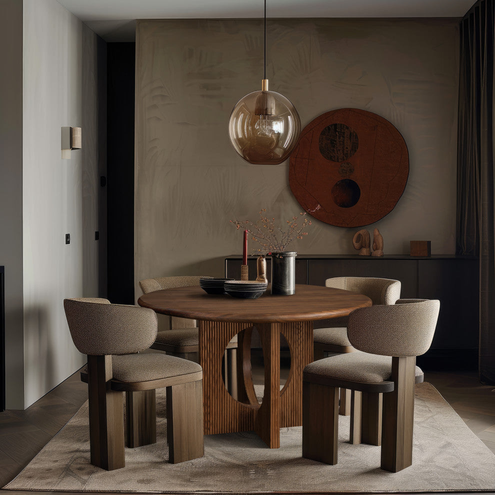 Rivas Dining Table, Walnut, Round