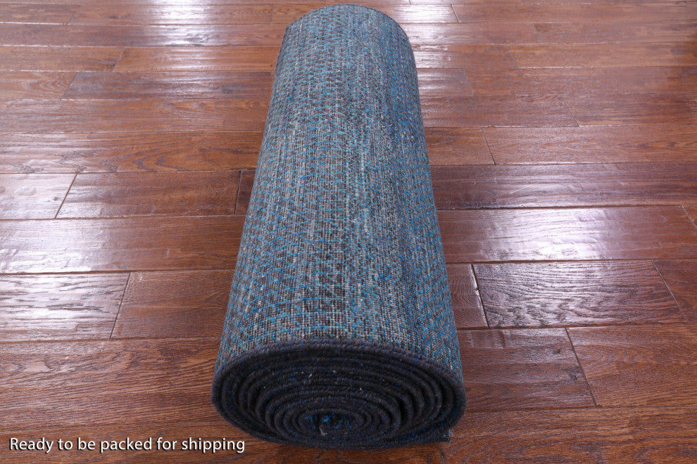2' 5" X 18' 3" Runner Super Savannah Gabbeh Wool and Silk Handmade Rug Q6887