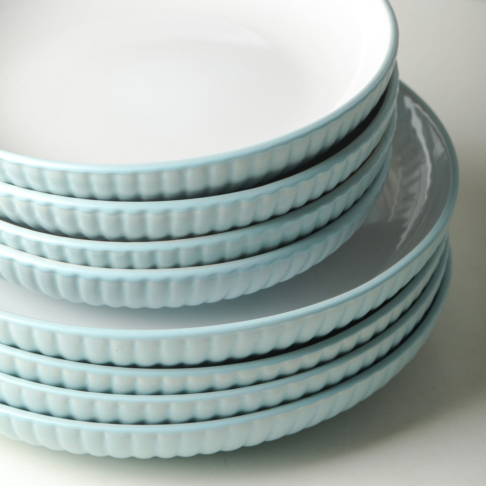 Christian Siriano Lustra Stoneware 32 Piece Dinnerware Set, Teal