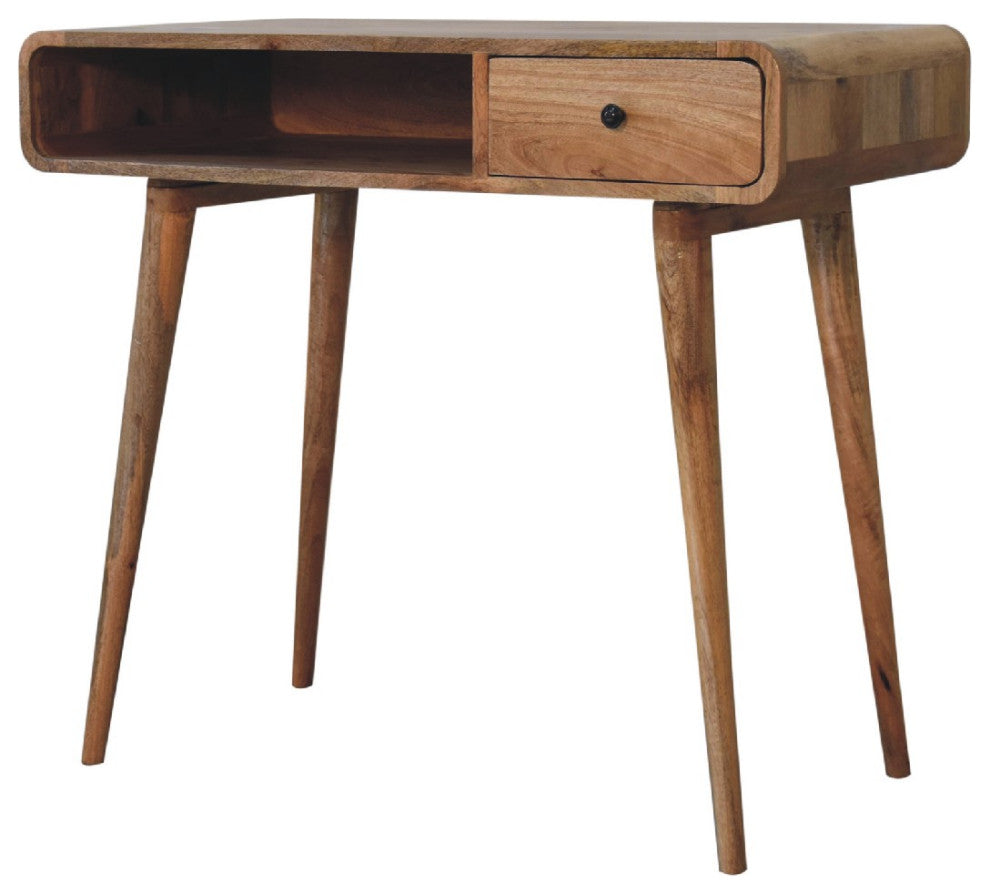 Curved Oak-ish Writing Desk