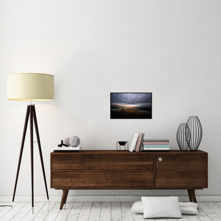"Rainy Night" Framed Canvas Giclee by Santiago Pascual Buye, 23x14"