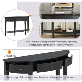 Gewnee Modern Curved Console Table Sofa Table