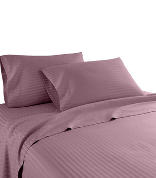 600 Thread Count 100% Cotton Stripe Sheet Set, Purple, California King