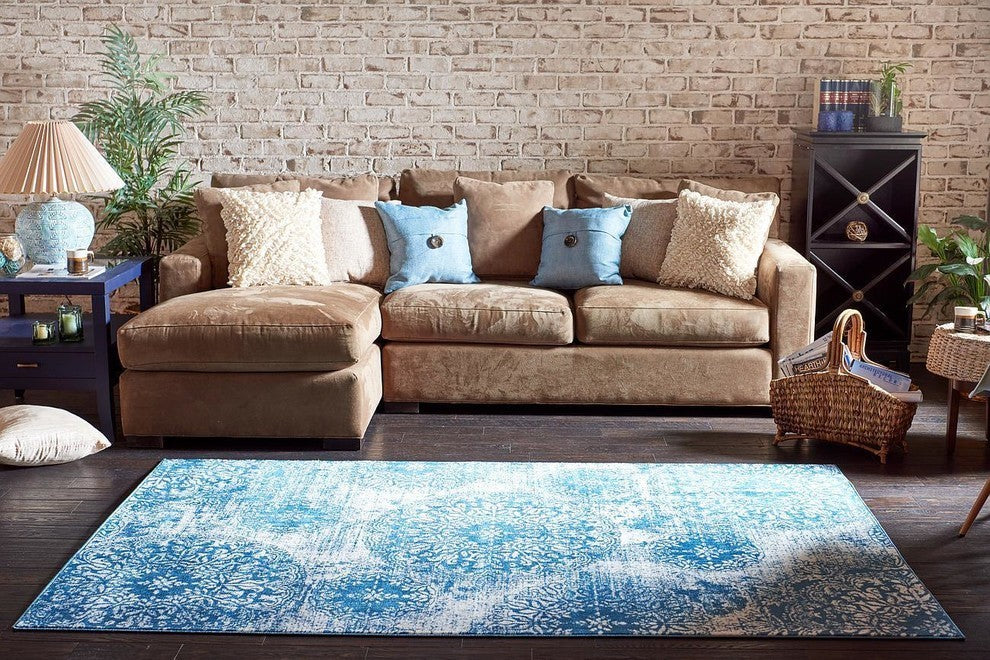 Unique Loom Blue Grand Sofia 2' 0 x 6' 7 Runner Rug