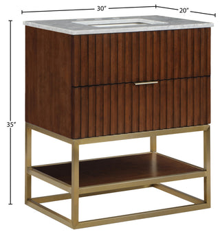 Monad Bathroom Vanity, Walnut, 30" Wide