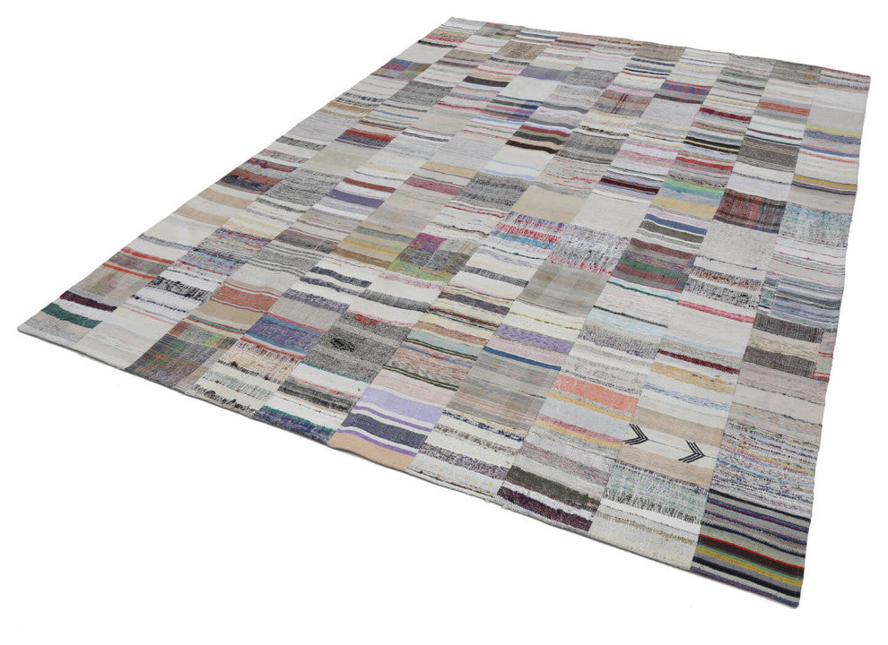 Rug N Carpet - Handmade Oriental 9' 11'' x 13' 1'' Vintage Patchwork Kilim Rug