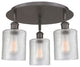 Cobbleskill-3 Light 17" Flush Mount-Oil Rubbed Bronze, Clear Glass Shade