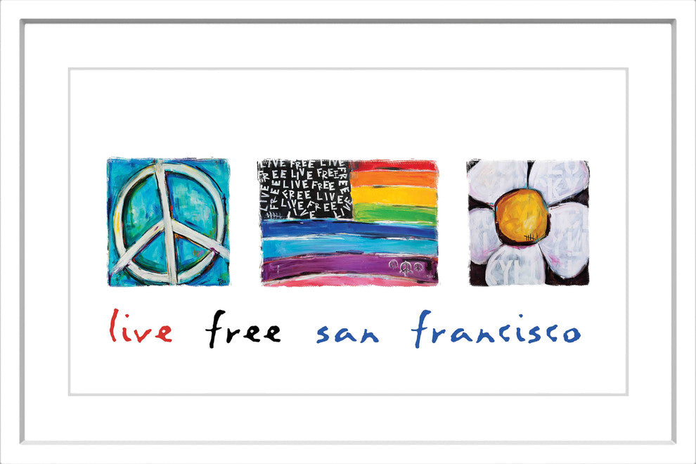 "Live Free San Francisco" Painting Print in Frame by Tori Campisi