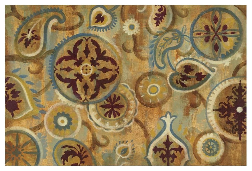"Burnt Paisley and Mandalas" Digital Paper Print by Silvia Vassileva, 32"x22"