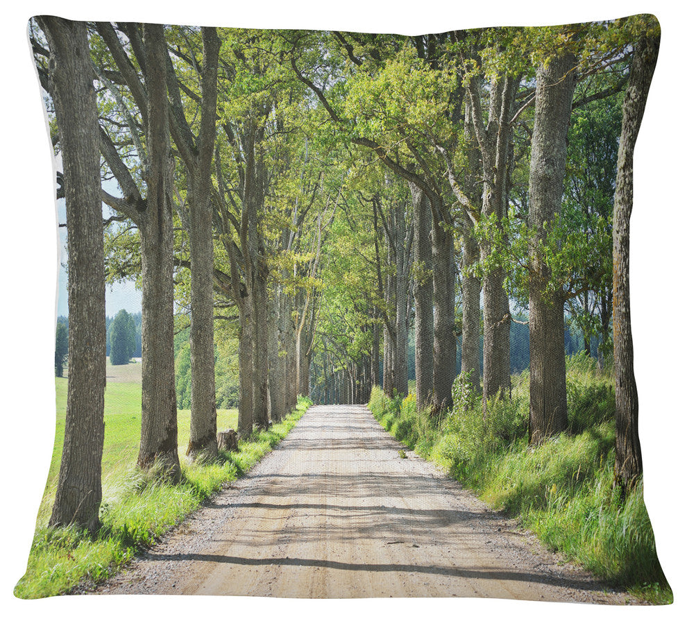 Old Road through Alley Landscape Photography Throw Pillow, 16"x16"