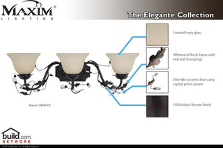 Maxim 2865 Elegante 28"W Bath Light - Oil Rubbed Bronze / Frosted Ivory Glass