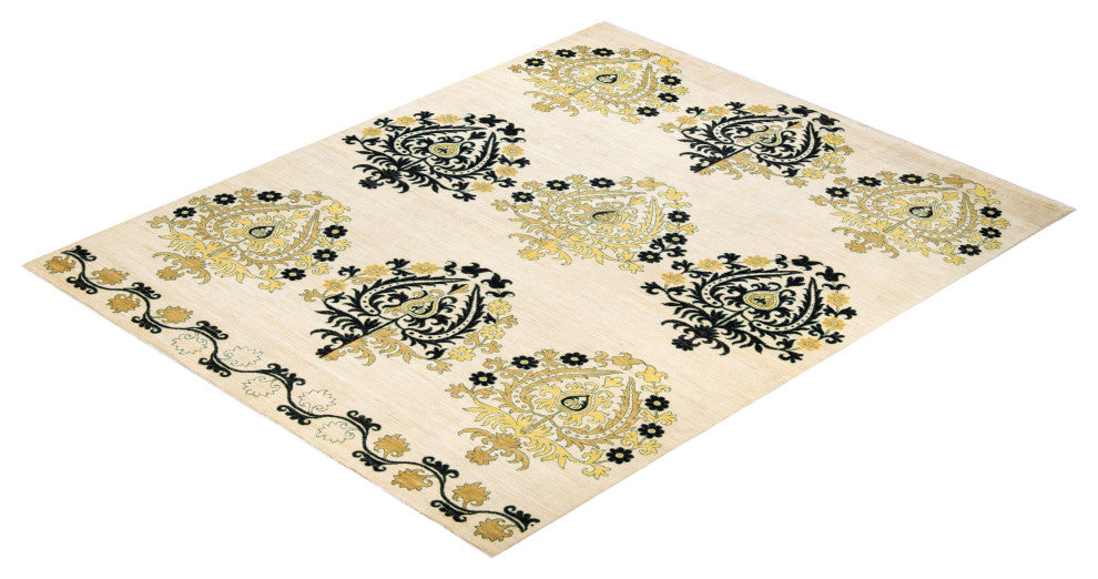 Eclectic, One-of-a-Kind Hand-Knotted Area Rug Ivory, 8' 5" x 10' 4"