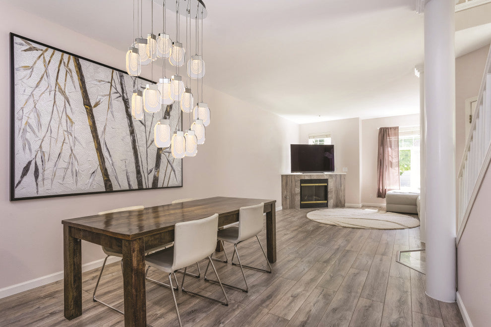 16-Light 44" Integrated Led Multi Drop Chandelier