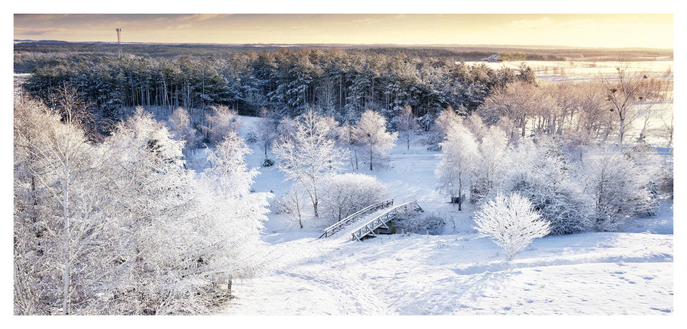 Beautiful Winter Panorama, Large landscape Canvas Art Print, 60"x28"