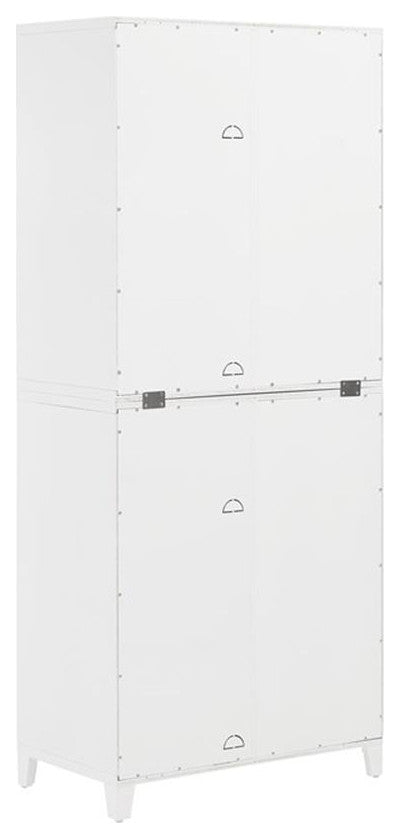 Crosley Furniture Roarke Wood Pantry Storage Cabinet w/ Glass Door Hutch - White