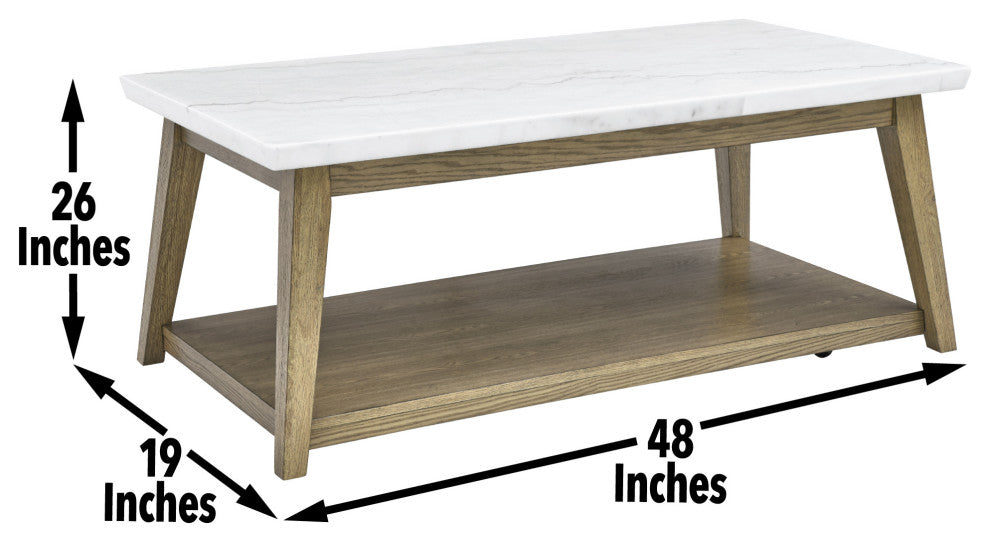 Vida Marble Top Cocktail Table w/Casters