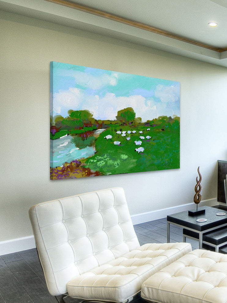 Marmont Hill, "Kent Pasture" by Arthur Pina Painting on Wrapped Canvas, 30x20