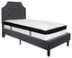 Twin Size Tufted Platform Bed in Dark Gray Fabric with Memory Foam Mattress