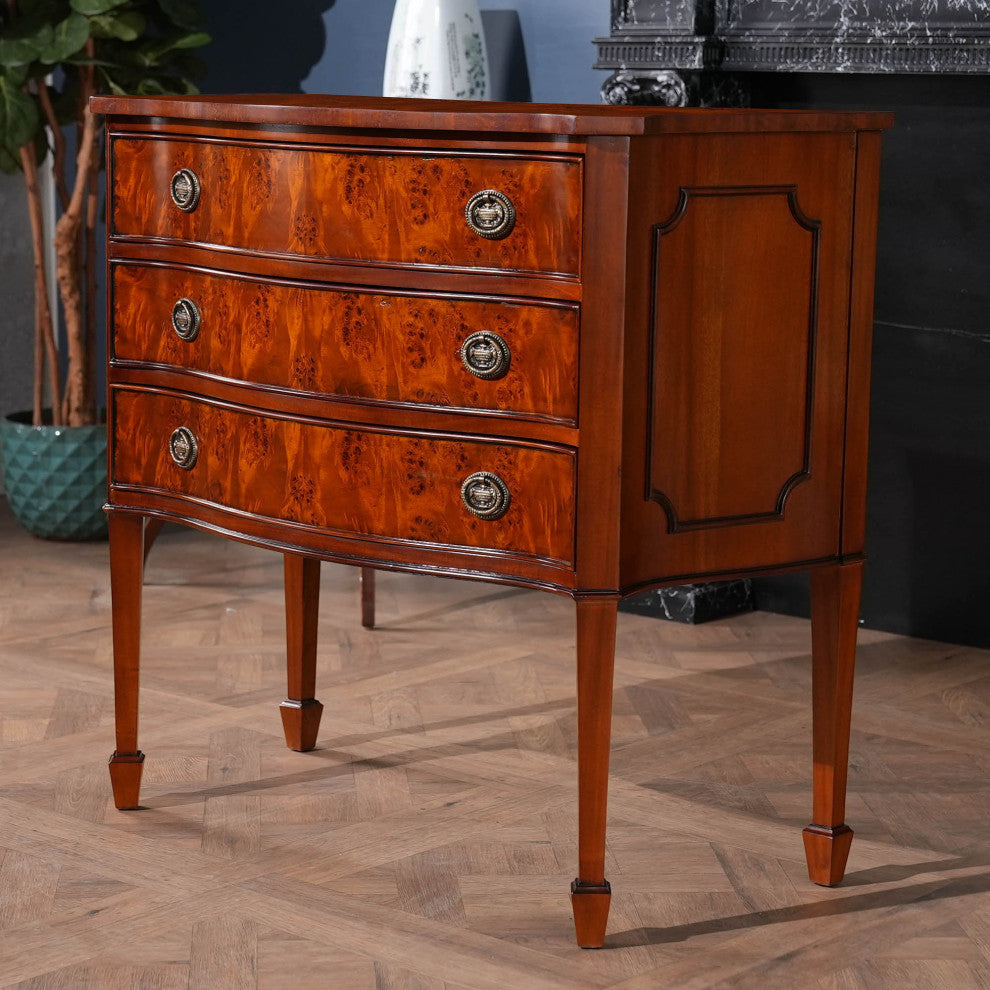 Large Burled Hepplewhite Chest