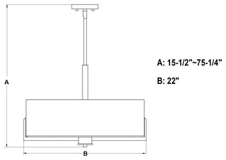 Vaxcel Lighting H0273 Surrey 5 Light 22"W Drum Chandelier - Natural Brass
