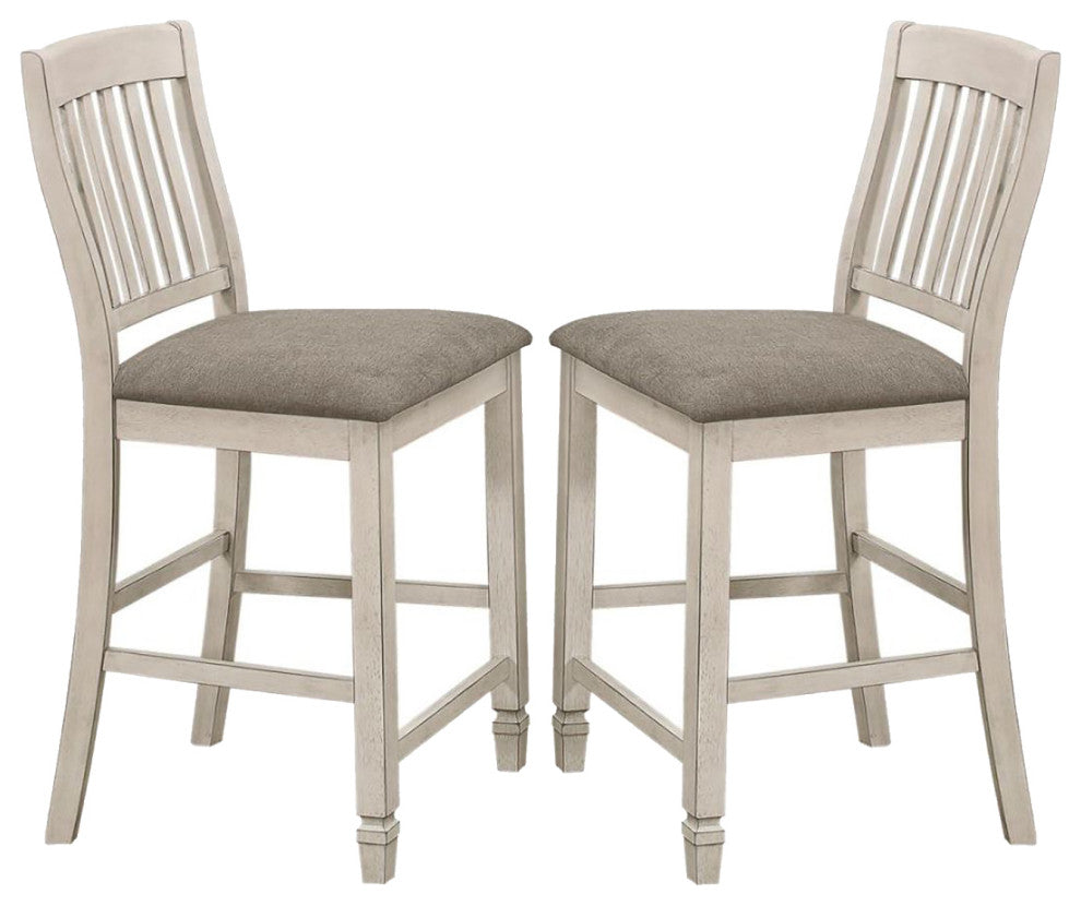 Set of 2 Wood Dining Chair, Fossil and Rustic Cream