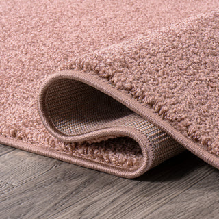 Haze Solid Low-Pile Pink 7' Square Area Rug