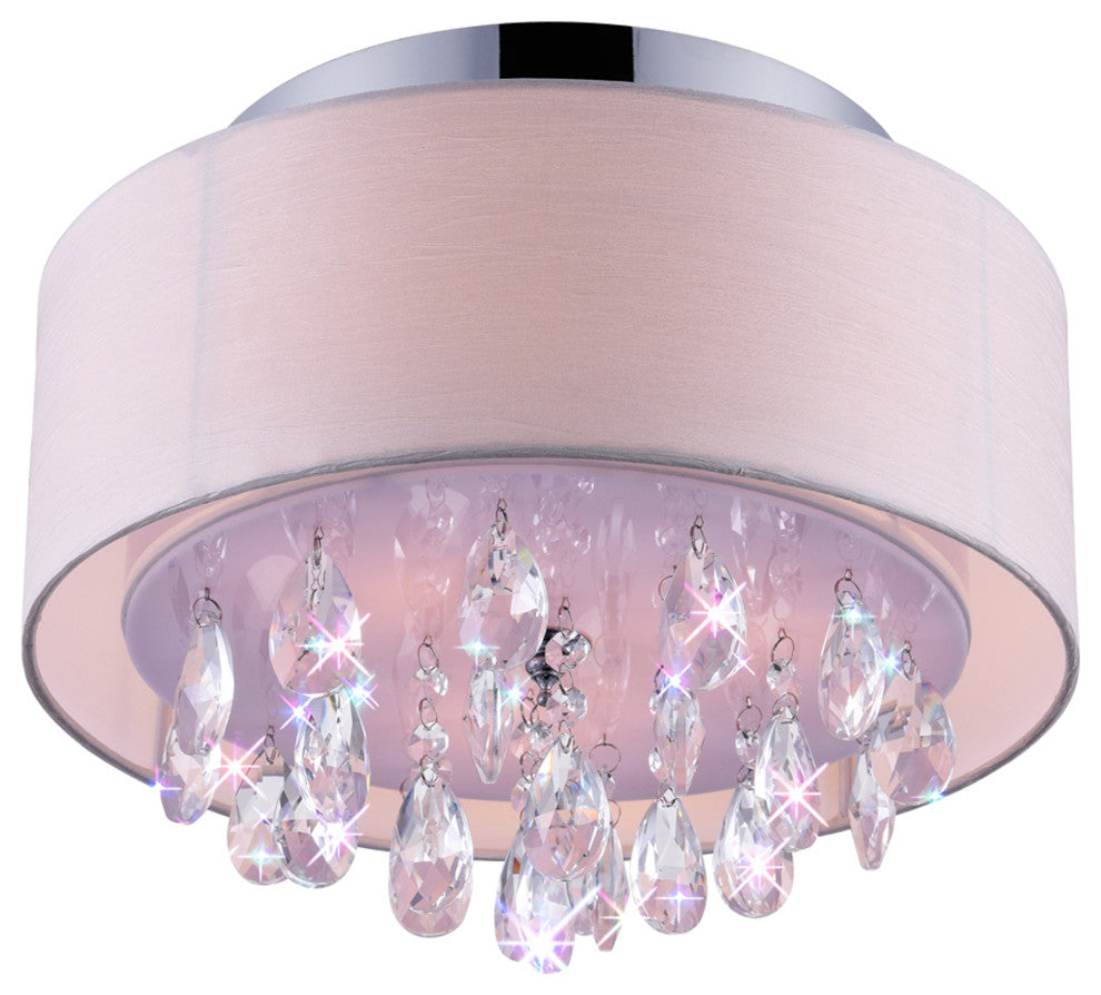 Dash Drum Shade Flush Mount, Off White, 14"