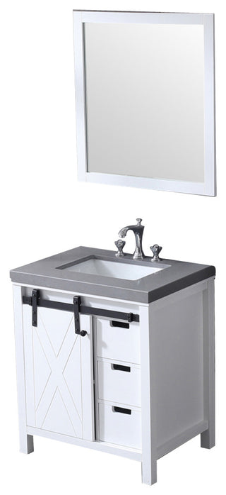Marsyas Transitional White 30" Single Sink Vanity Set