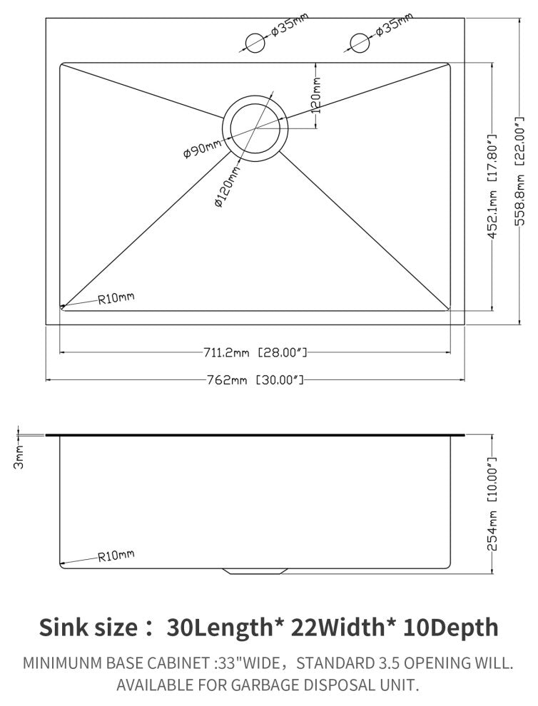 Black Stainless Steel Single Bowl Drop-In Kitchen Sink with Drain Assembly, Gunmetal Black, 30'' X 22''