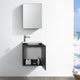 Valencia 20" Black Wall Hung Bathroom Vanity Set, Cabinet, Faucet, FFT3071CH