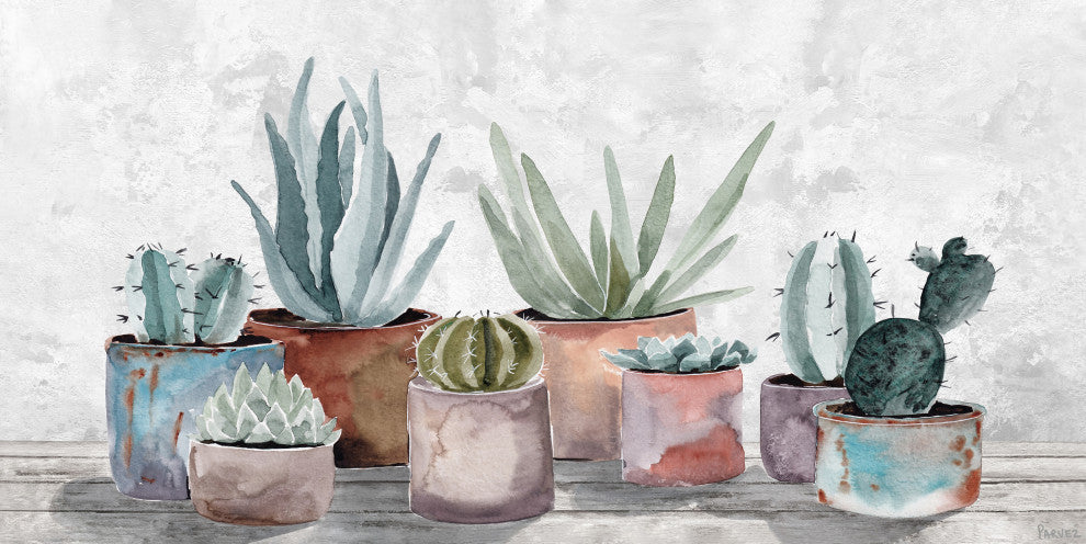 "Healthy Succulents" Painting Print on Wrapped Canvas