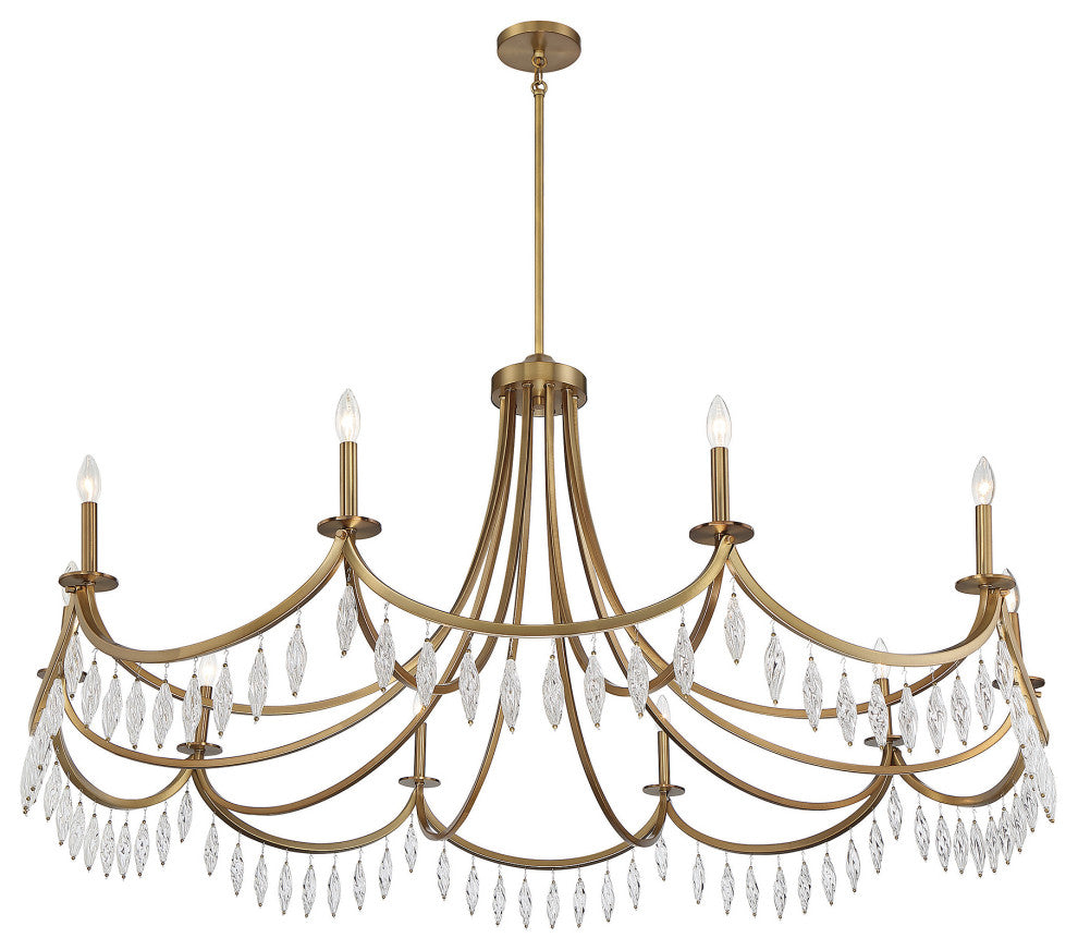 Kameron 10-Light Chandelier, Warm Brass
