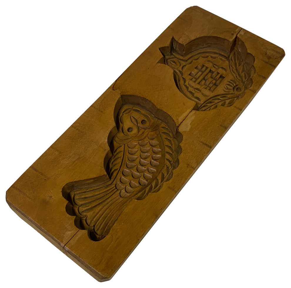Vintage Wood Flower Fish Pattern Cake Soap Maker Mold Board Hws2442