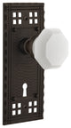 Craftsman Plate with Keyhole Double Dummy Waldorf White Milk Glass Knob