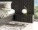 Modrest Manchester- Platform Dark Grey Bed With Two Nightstands, Queen