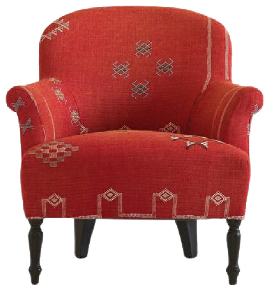 Upholstered Wingback Armchair, Andrew Martin Victoria, Moroccan