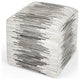 Victorian Hair on Hide Gray Ottoman, 5535148
