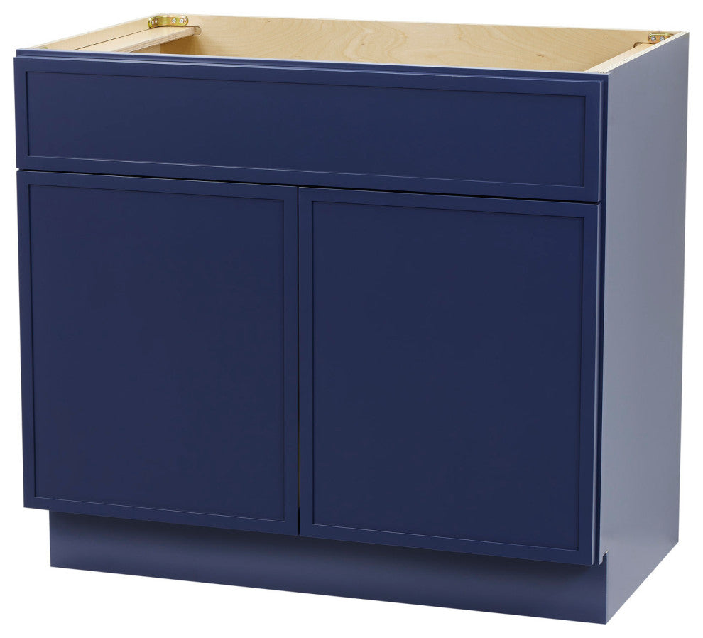 Vanity Art Birch Plywood Single Base Storage Cabinet, Blue, 36"