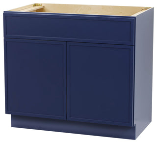 Vanity Art Birch Plywood Single Base Storage Cabinet, Blue, 36"