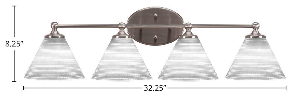 Capri 4-Light Bath Bar, Brushed Nickel/White Matrix