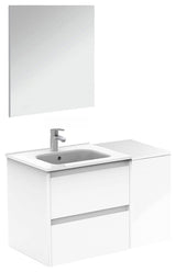 36" Vanity Set with Mirror and Sink Sansa by Royo, White, 36"